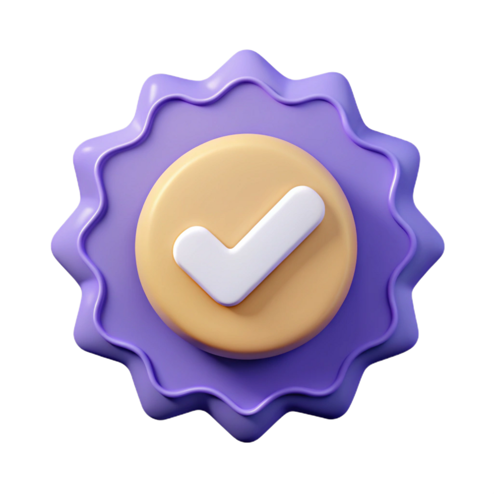 captivating rustic Circular badge with a checkmark. Single-weight stroke, flat color, minimal with Scalable Design. masterfully captured png