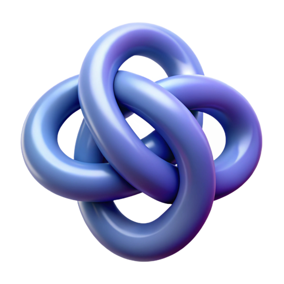 gorgeous energetic victorian Geometric trefoil knot with crisp edges and a single-weight stroke with Scalable Design. premium png
