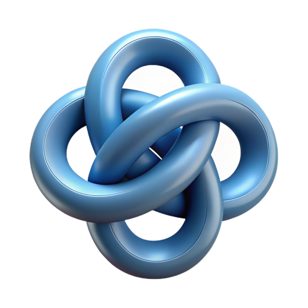 exquisite art deco Geometric trefoil knot with crisp edges and a single-weight stroke with Scalable Design. detailed png