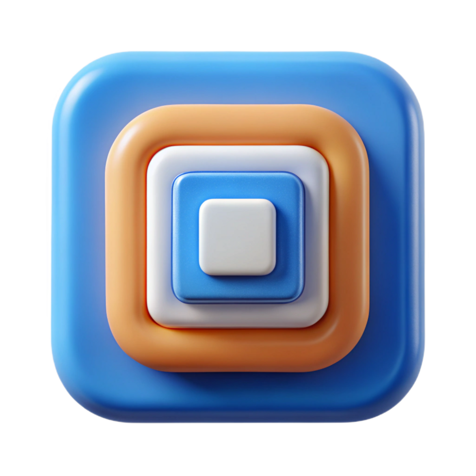 mysterious wonderful Square badge with two concentric squares. Minimal, scalable, single-weight stroke with Scalable Design. perfect clarity png