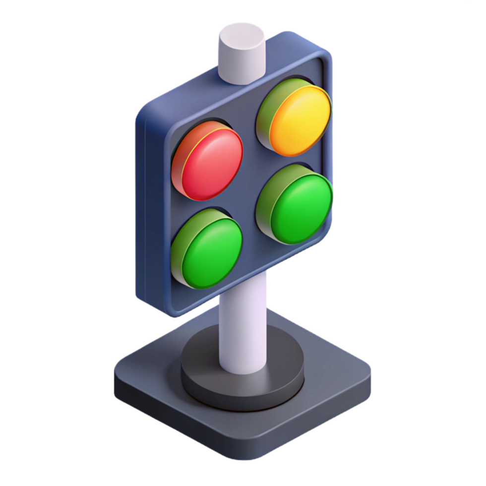 spectacular dreamy baroque Isometric traffic light. Minimal, flat color with Scalable Design. top-tier png