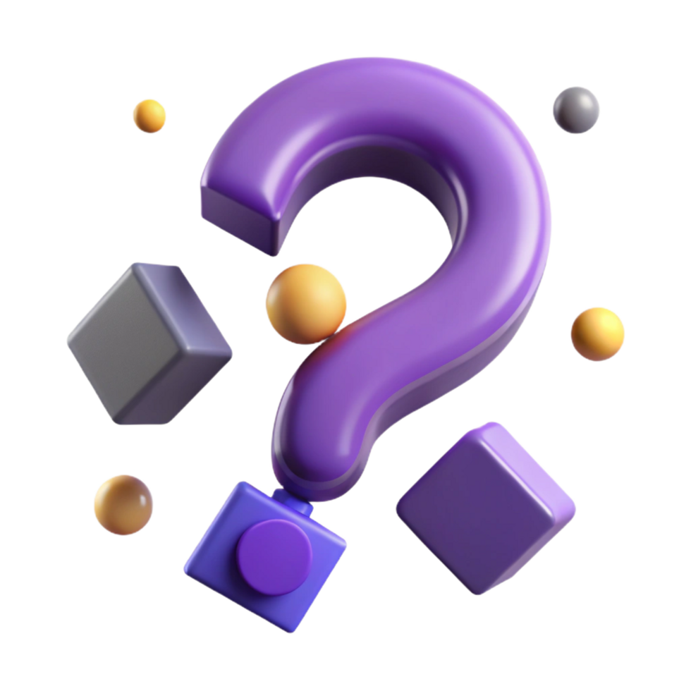 stunning distinctive Stylized question mark with geometric shapes. Flat purple, with Scalable Design. png