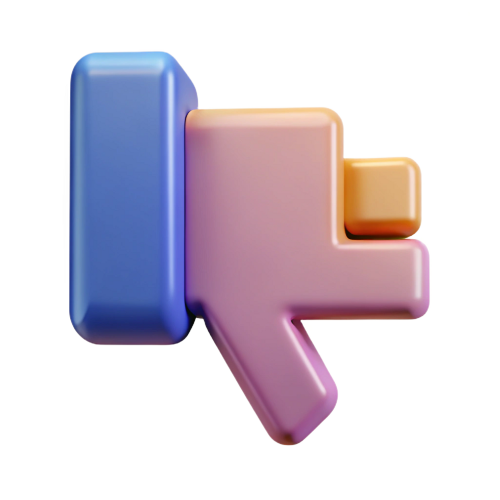 memorable impressionist Thumbs down pictogram. Geometric, symmetrical, with Scalable Design. perfect clarity png