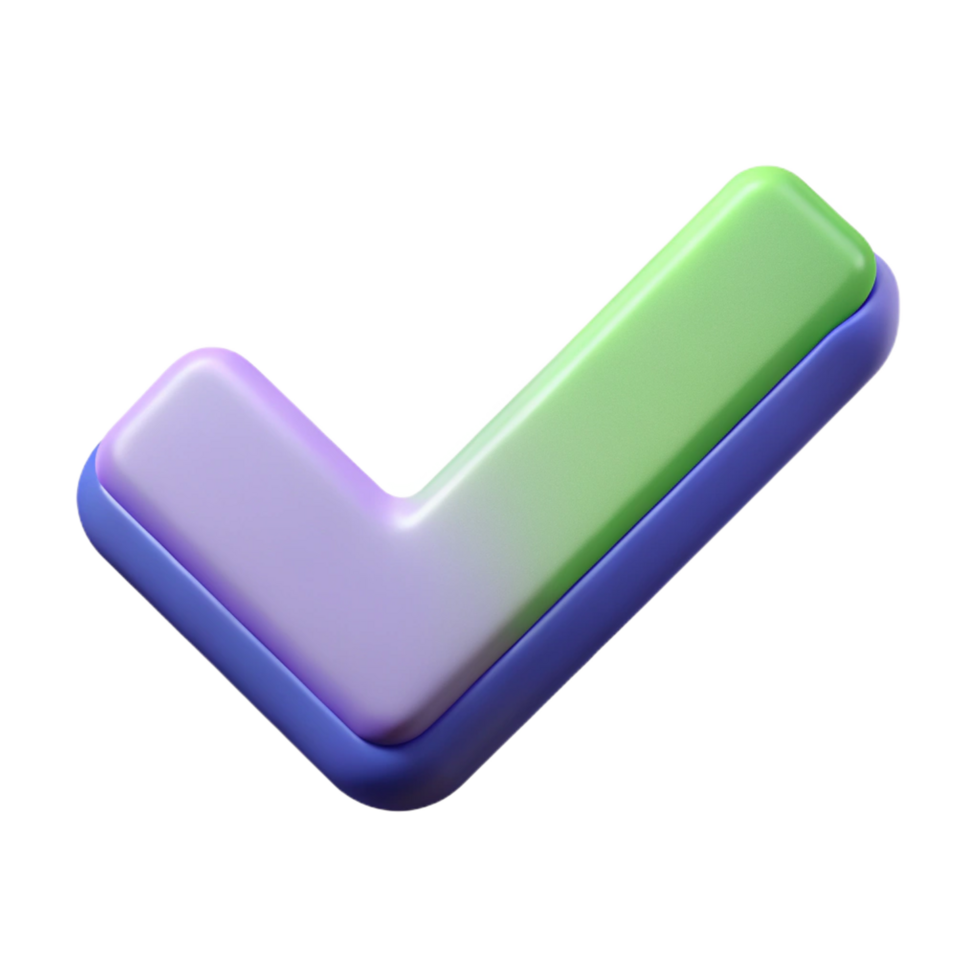 vibrant dramatic modern Checkmark pictogram. Clean lines, minimal design, flat color with Scalable Design. sharp png