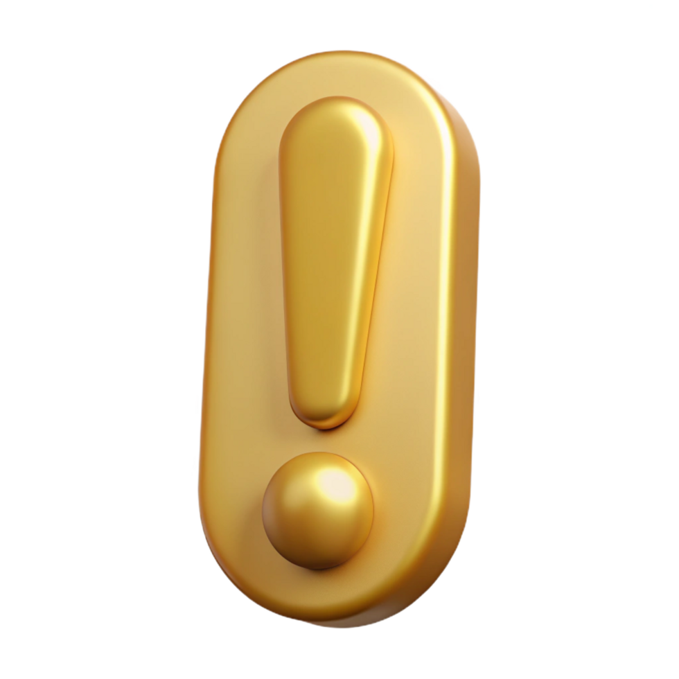 gorgeous dreamy gothic Minimal exclamation mark. Flat gold, clean lines, with Scalable Design. genuine png