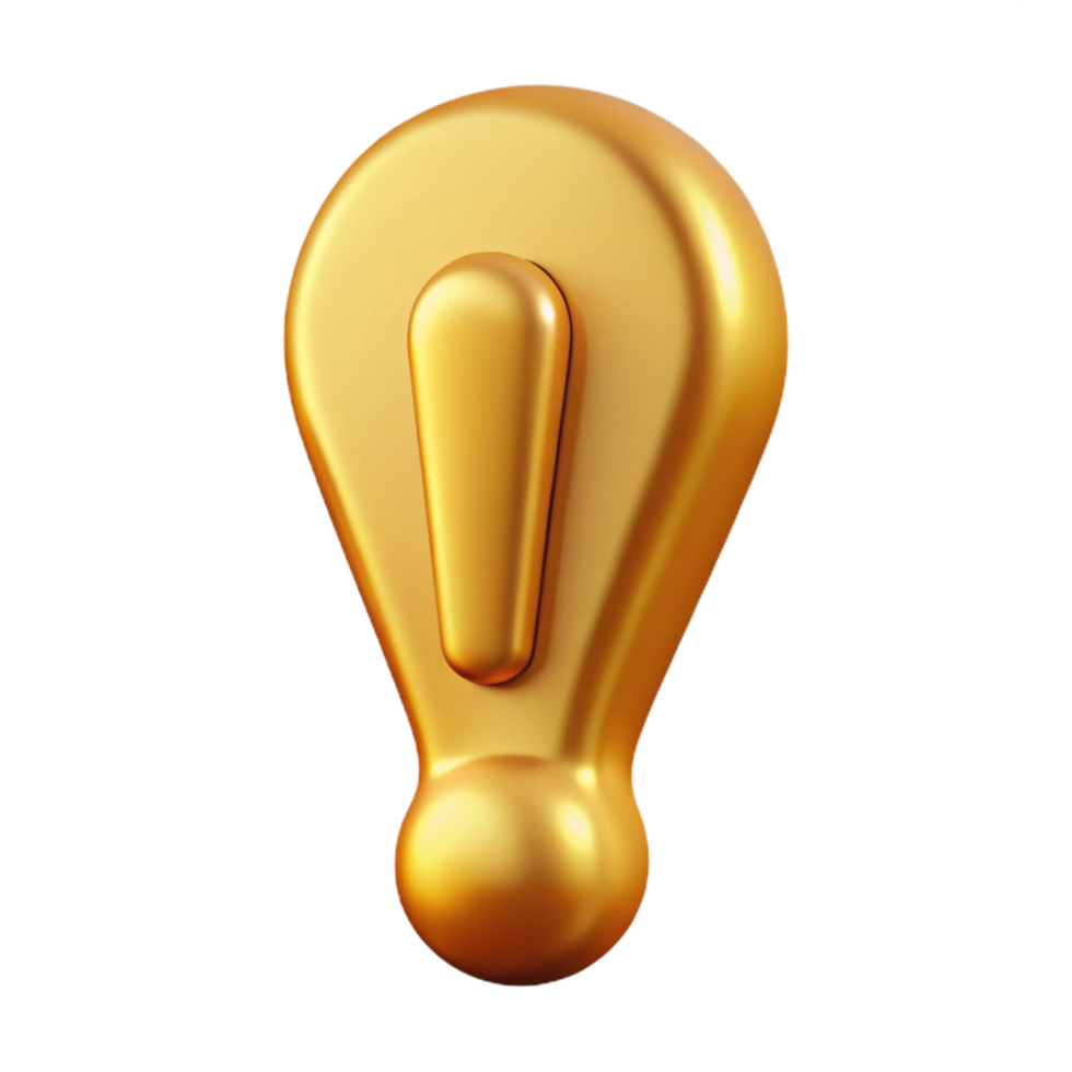 exquisite standout Minimal exclamation mark. Flat gold, clean lines, with Scalable Design. png