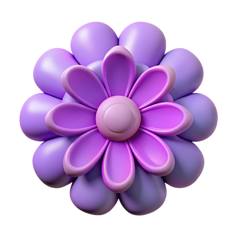 enchanting art deco Flower with a circular center and rounded petals. Symmetrical, flat color with Scalable Design. luxury png