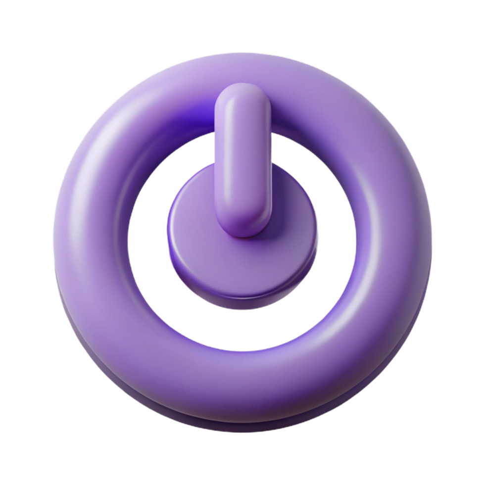 dramatic dazzling Minimalist power button symbol with sharp edges and a flat color with Scalable Design. expertly shot png