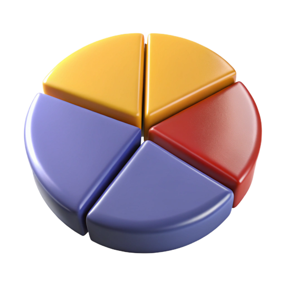 stunning energetic traditional Circular pie chart divided into four equal sections. Crisp edges, solid colors, symmetrical design with Scalable Design. authentic png