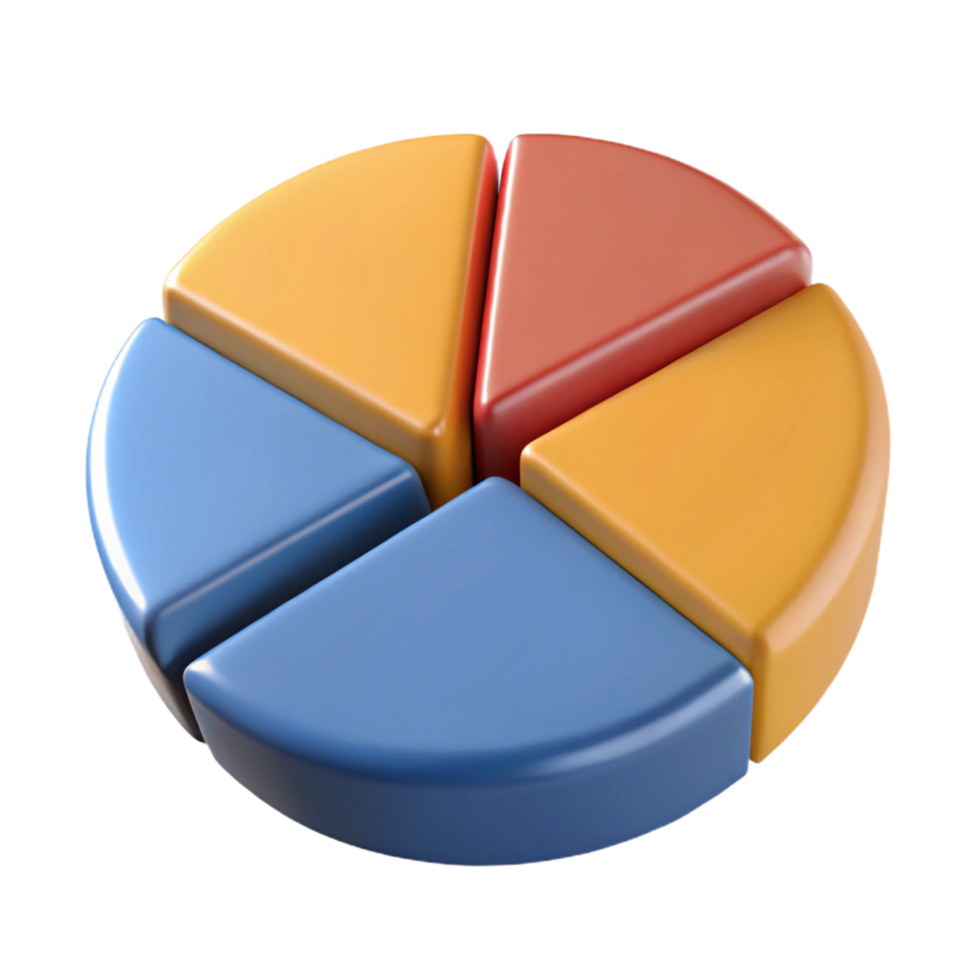 vibrant peaceful art deco Circular pie chart divided into four equal sections. Crisp edges, solid colors, symmetrical design with Scalable Design. exclusive png