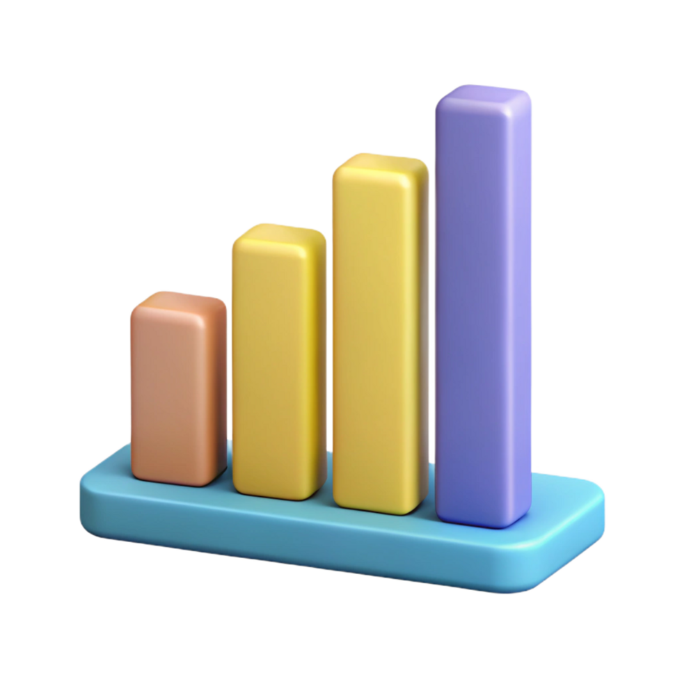 vibrant minimalist Horizontal bar graph with five bars. Scalable, flat color, single-weight stroke with Scalable Design. gallery standard png