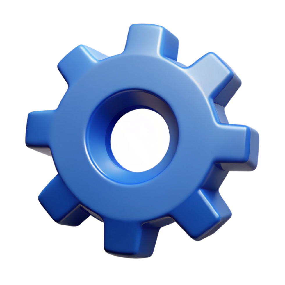 wonderful iconic Gear icon with four cogs. Symmetrical, crisp edges, single-weight stroke with Scalable Design. png