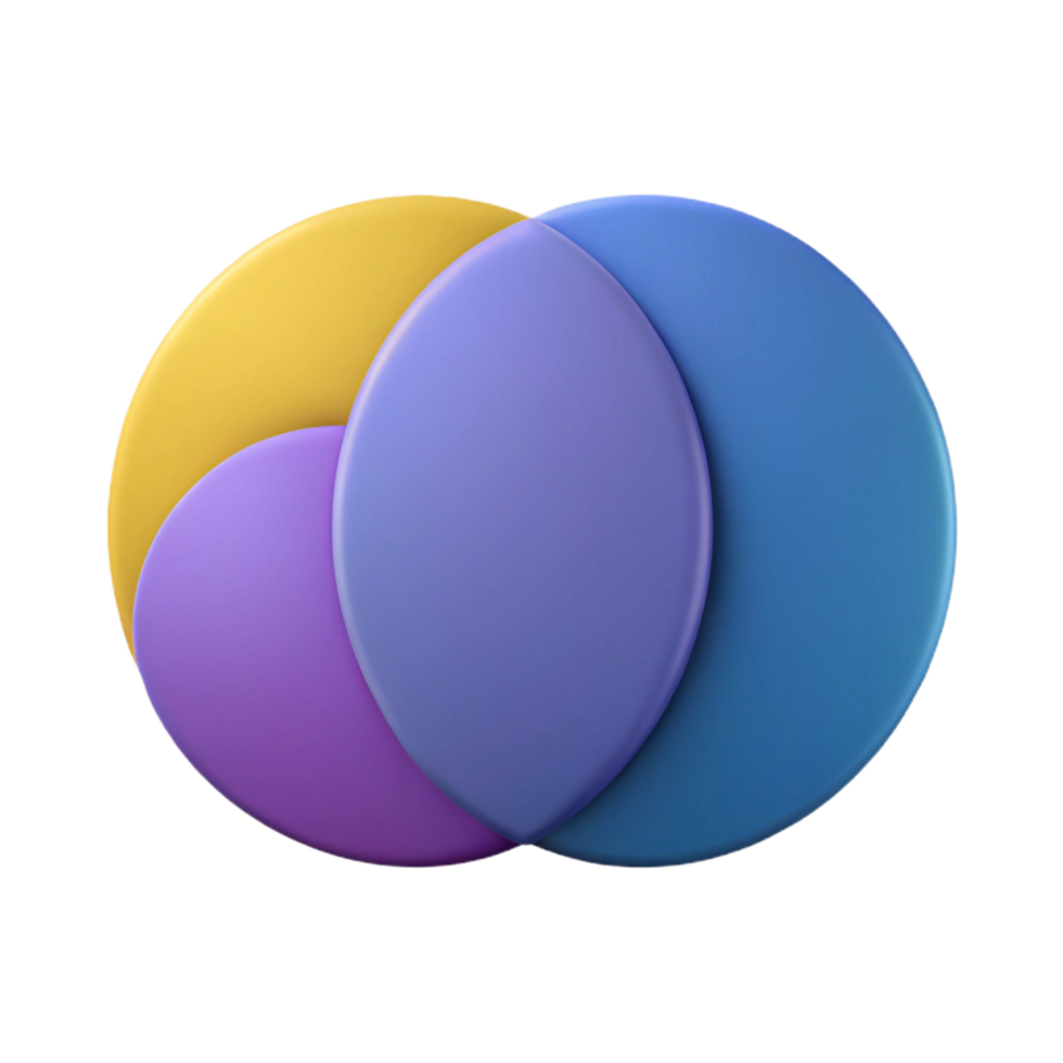elegant distinguished Venn diagram with two overlapping circles. Scalable, single-weight stroke, flat color with Scalable Design. png
