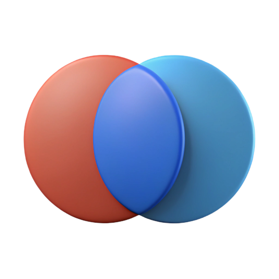 fascinating notable Venn diagram with two overlapping circles. Scalable, single-weight stroke, flat color with Scalable Design. png