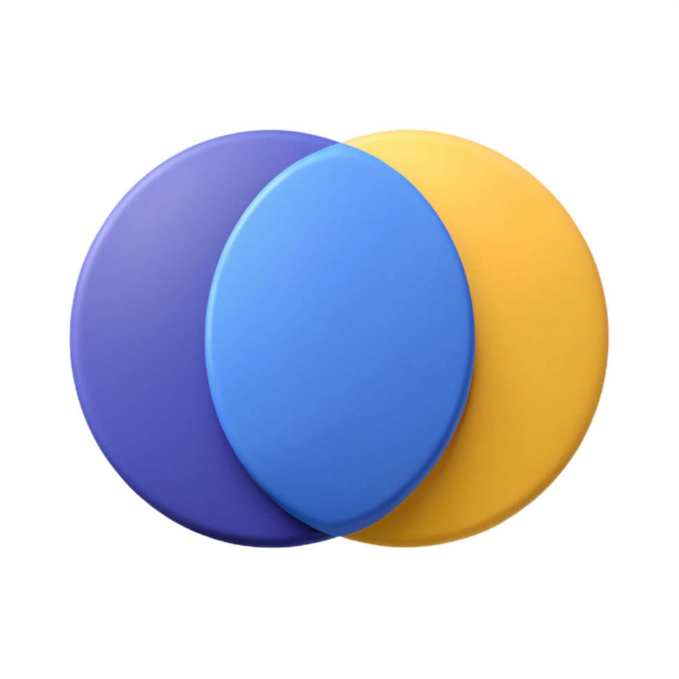 notable urban Venn diagram with two overlapping circles. Scalable, single-weight stroke, flat color with Scalable Design. gallery standard png