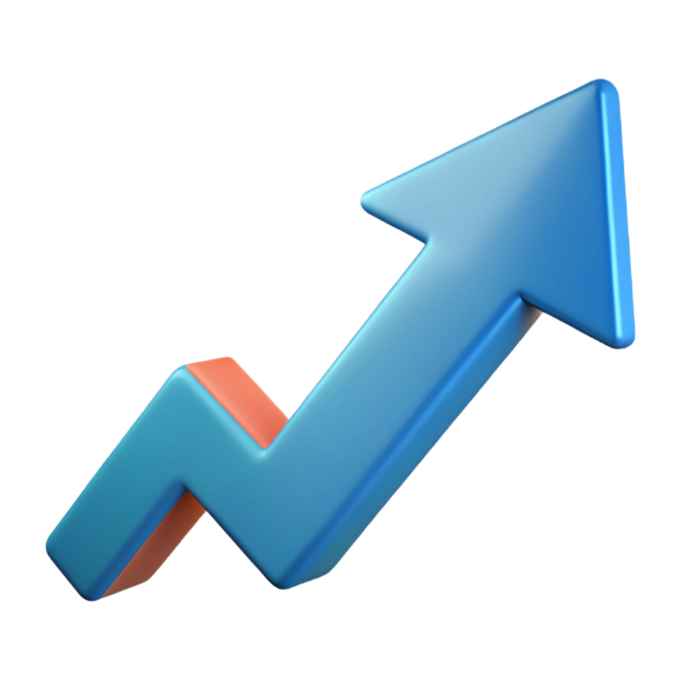 dynamic spectacular Abstract arrow pointing upwards. Growth and progress. Crisp edges, single-weight stroke with Scalable Design. fine detail png