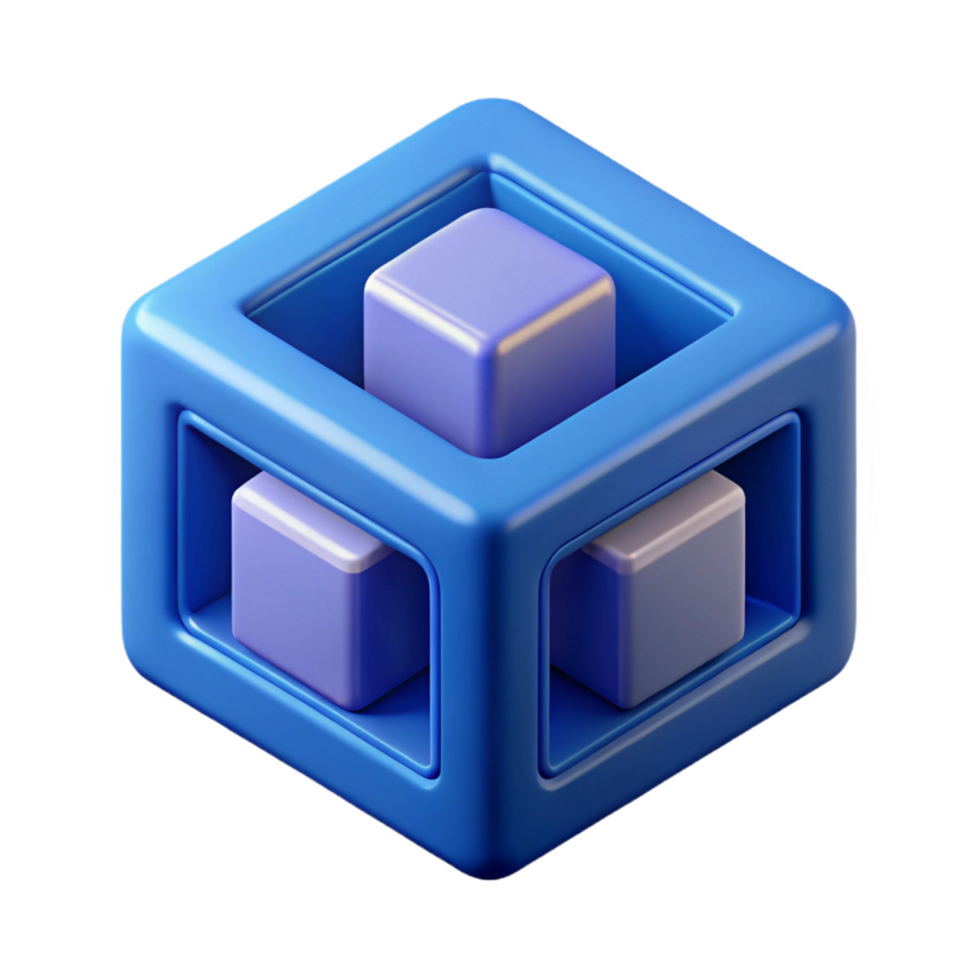 radiant gothic Isometric cube with three visible faces. Geometric, clean lines, crisp edges with Scalable Design. 8K png