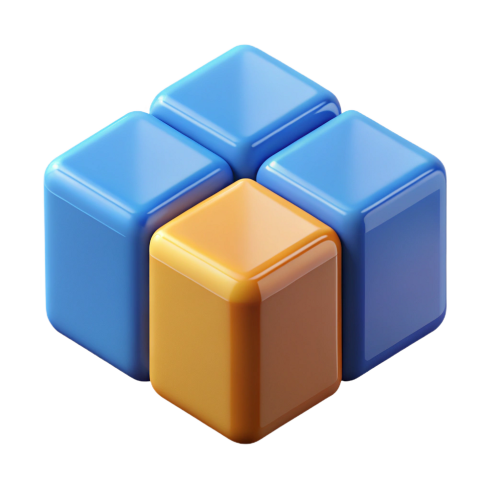 fascinating nostalgic traditional Isometric cube with three visible faces. Geometric, clean lines, crisp edges with Scalable Design. masterfully captured png