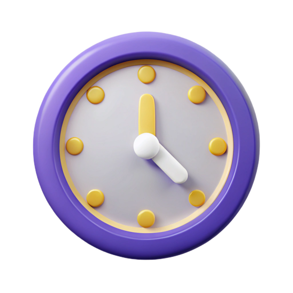 dreamy alluring Clock icon with hour and minute hands. Symmetrical, flat color, minimal design with Scalable Design. detailed png