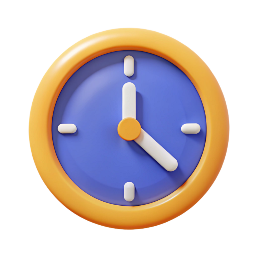 celebrated traditional Clock icon with hour and minute hands. Symmetrical, flat color, minimal design with Scalable Design. artisan png