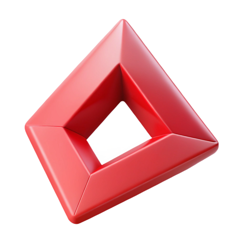 dazzling memorable Symmetrical triangle with inner circle, flat red, with Scalable Design. png