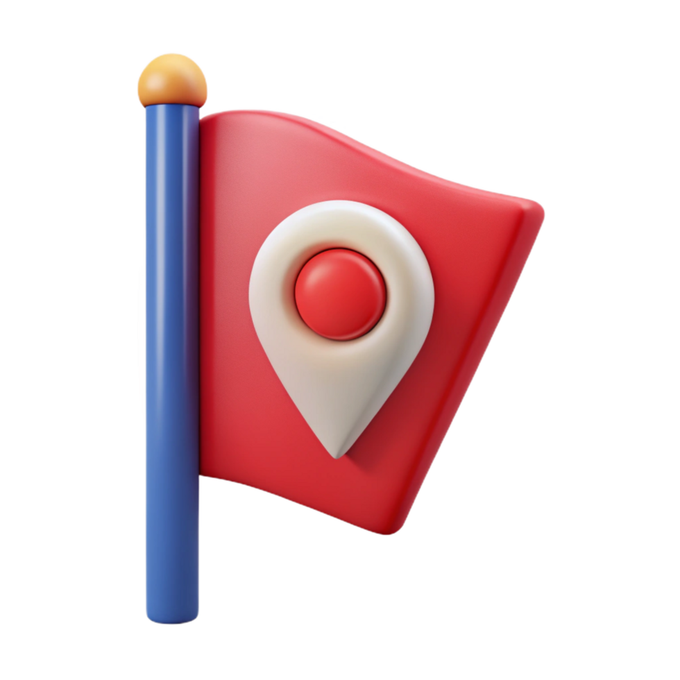 dynamic magnificent Flag icon. Marker, location. Single-weight stroke, with Scalable Design. 8K png