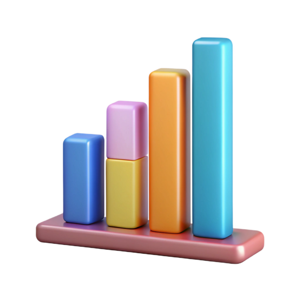 dazzling playful contemporary Horizontal bar graph with labeled axes. Crisp edges, flat color, minimal design with Scalable Design. fine detail png
