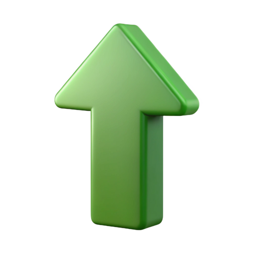 splendid calm elegant Minimalist arrow pointing up, clean lines, flat green, with Scalable Design. luxury png