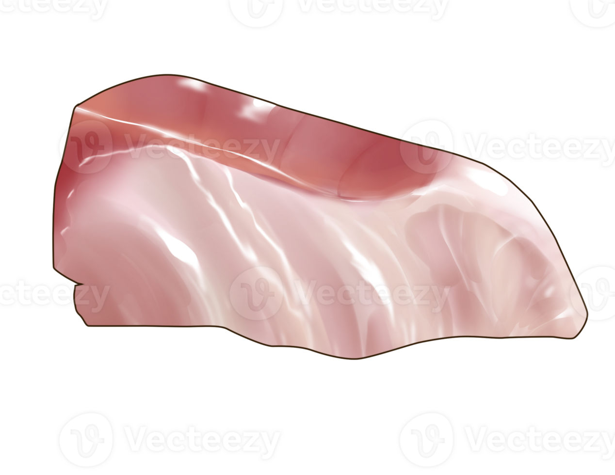 Semi real illustration of raw sliced yellow tail fish hamachi sashimi one piece png