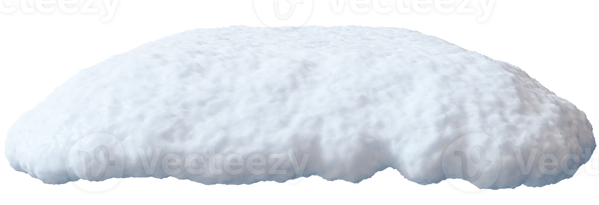 This snow cap showcases a realistic 3D rendering of a fluffy snow heap on transparent background. The detailed texture creates an illusion of volume and soft contours, enhancing visual appeal png