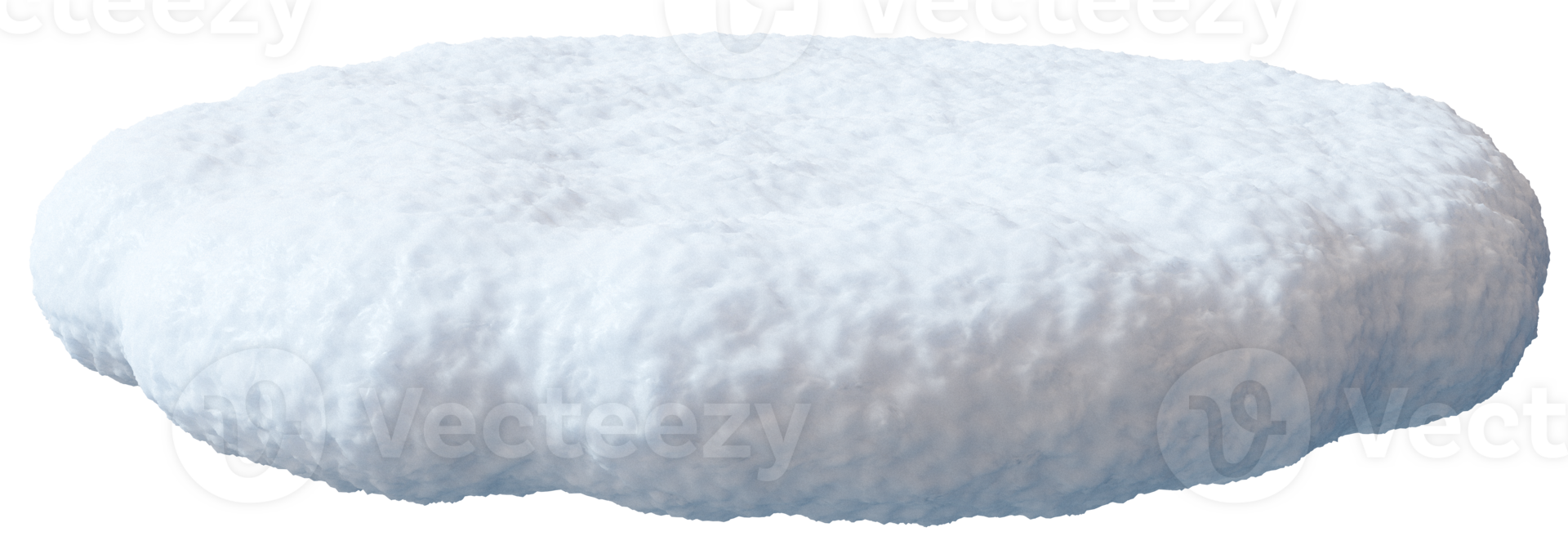 This representation features a snow heap isolated against transparent background, demonstrating a three-dimensional view png