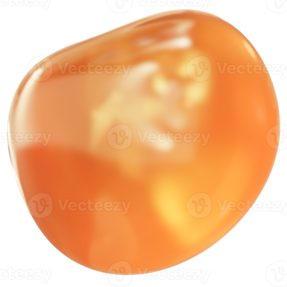 Realistic 3D amber or honey drop with a glossy texture and smooth organic shape. Ideal for cosmetic ads, natural product branding, and wellness or food design concepts. 3d render png