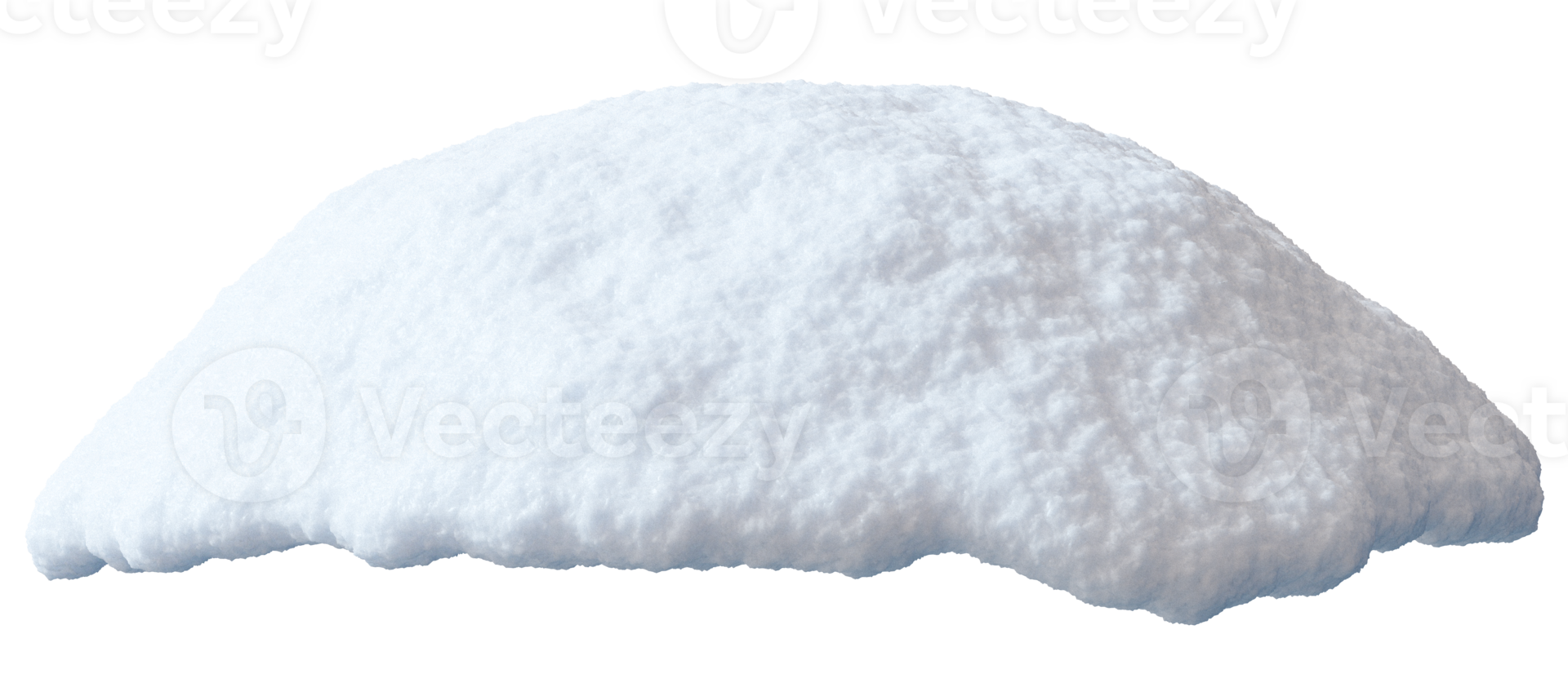 This three-dimensional rendering displays a fluffy snow cap heap on transparent background. The rounded shape captures the essence of winter's beauty and cold texture png