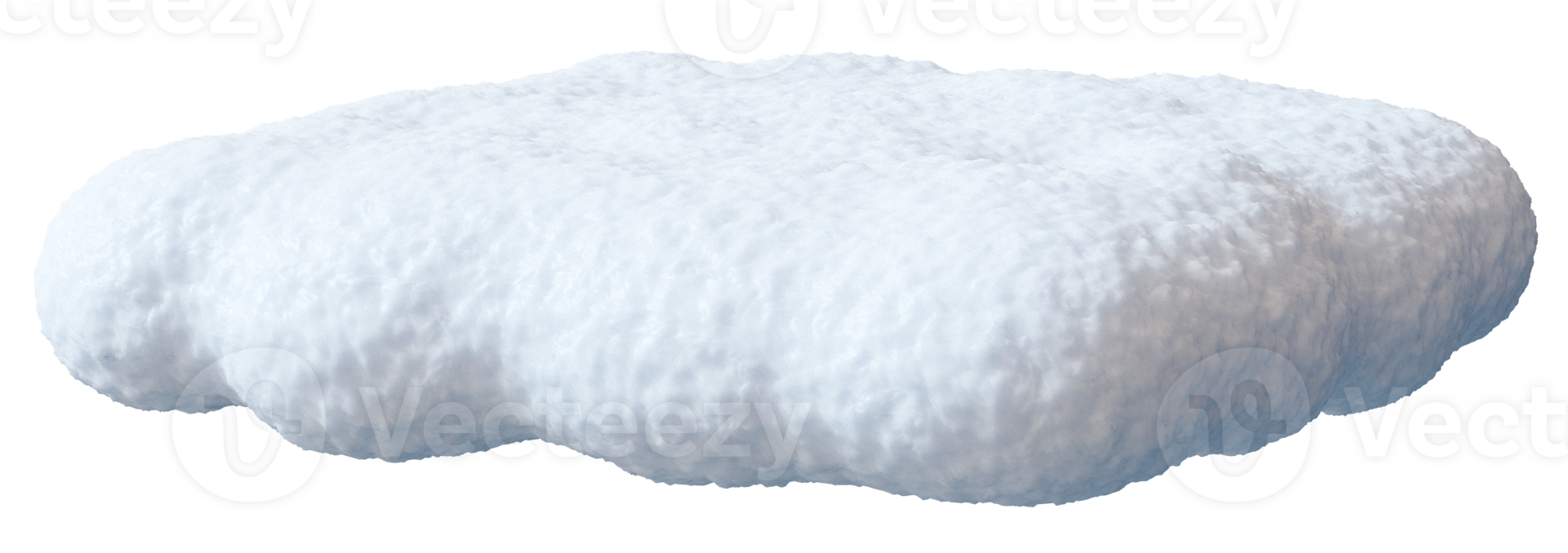 This snow heap features a soft, textured appearance, captured from the front view against an transparent background. Ideal for digital design or artistic projects png