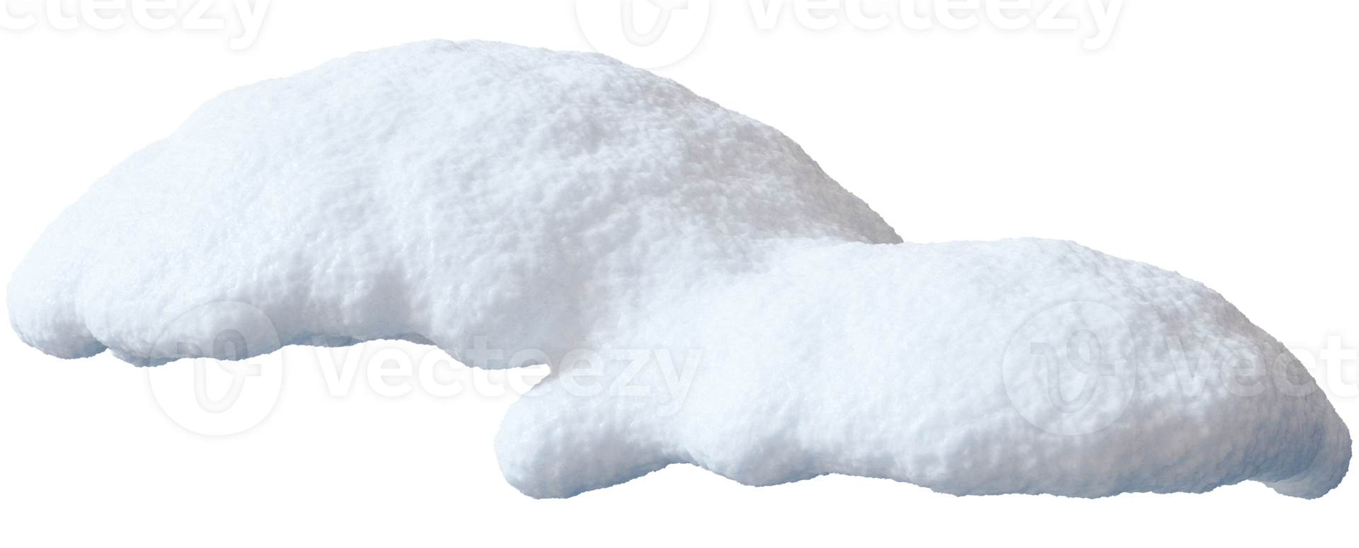 This snow heap appears isolated against transparent background, presenting a detailed 3D render. The fluffy texture of the snow creates an inviting winter aesthetic, perfect for seasonal themes png
