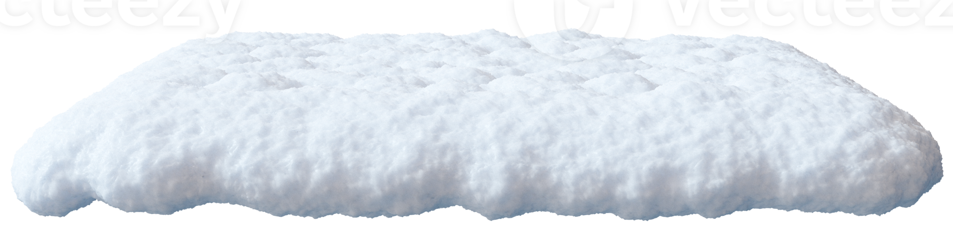 Featuring a snow heap with a smooth surface, this 3D rendered snow cap rests against transparent background. The focus highlights its textured appearance and curvature png
