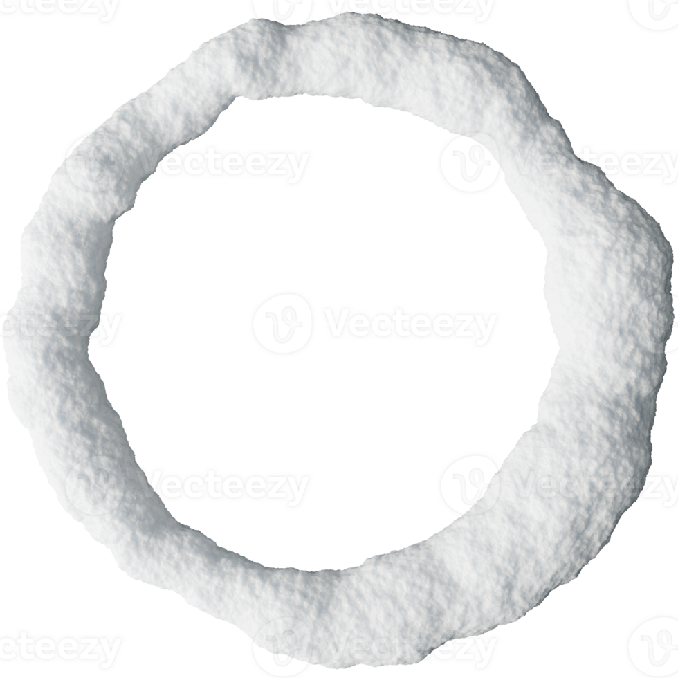This snow circle frame has a 3D design on transparent background, perfect for winter-themed projects and holiday decorations, making it great for various creative uses png