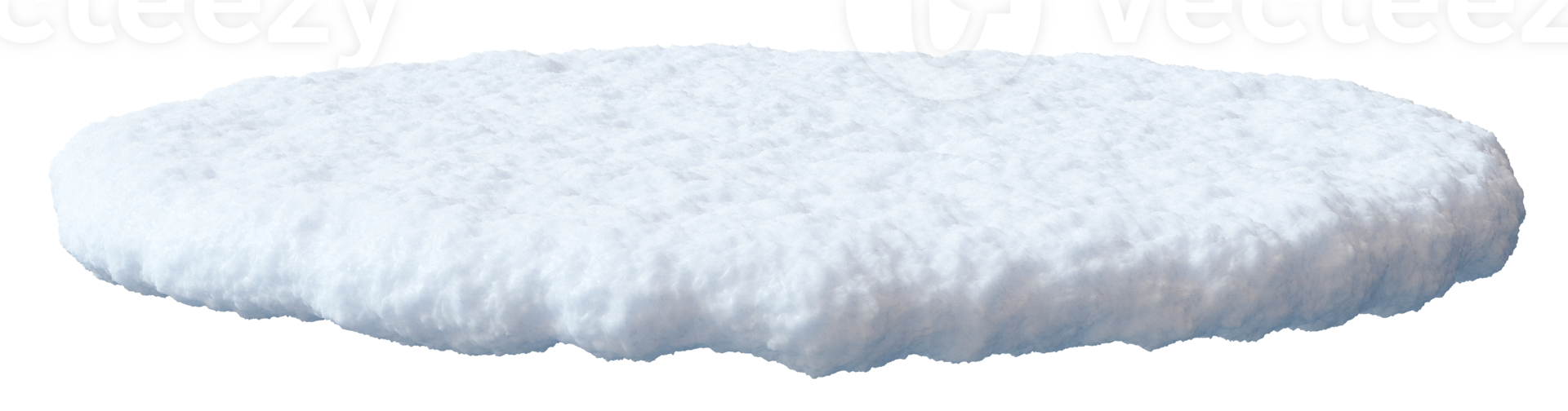 This snow cap is depicted as an isolated heap with a flat top, rendered in 3D. The details highlight the fluffy texture and soft contours, ideal for winter-themed projects png