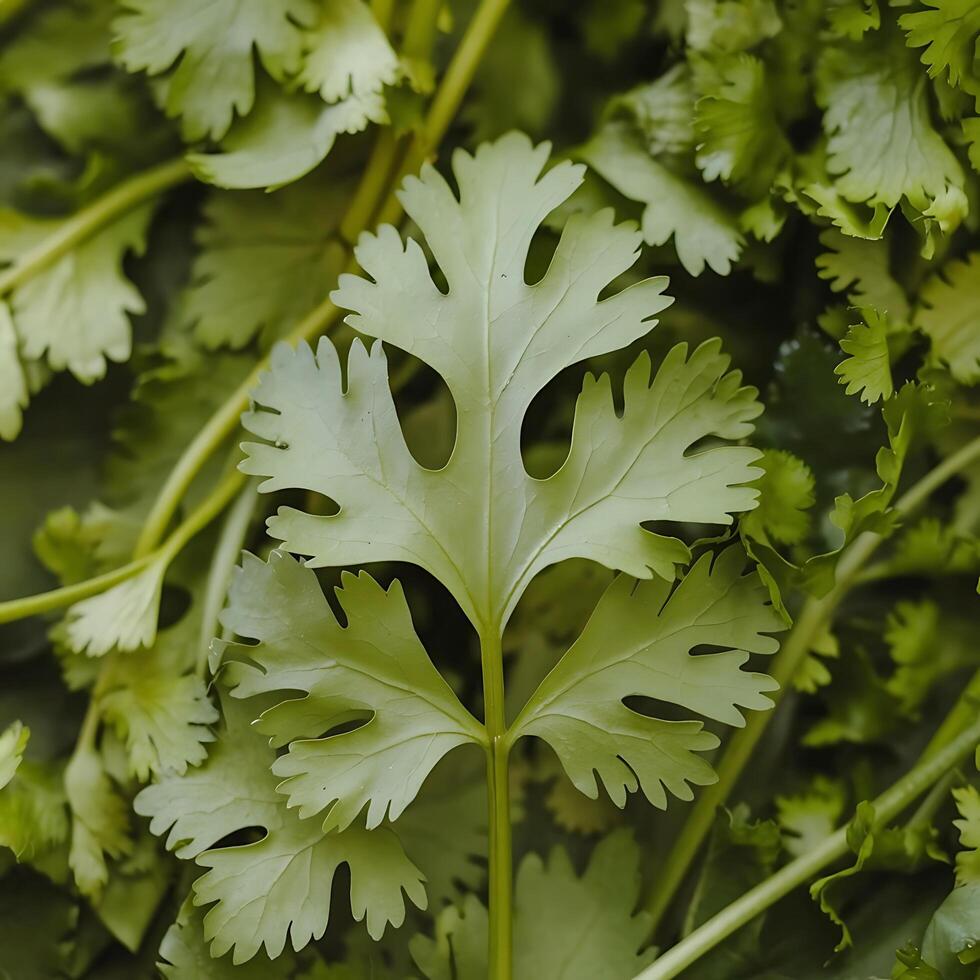 A close up of a bunch of Parsley Vegetable photo