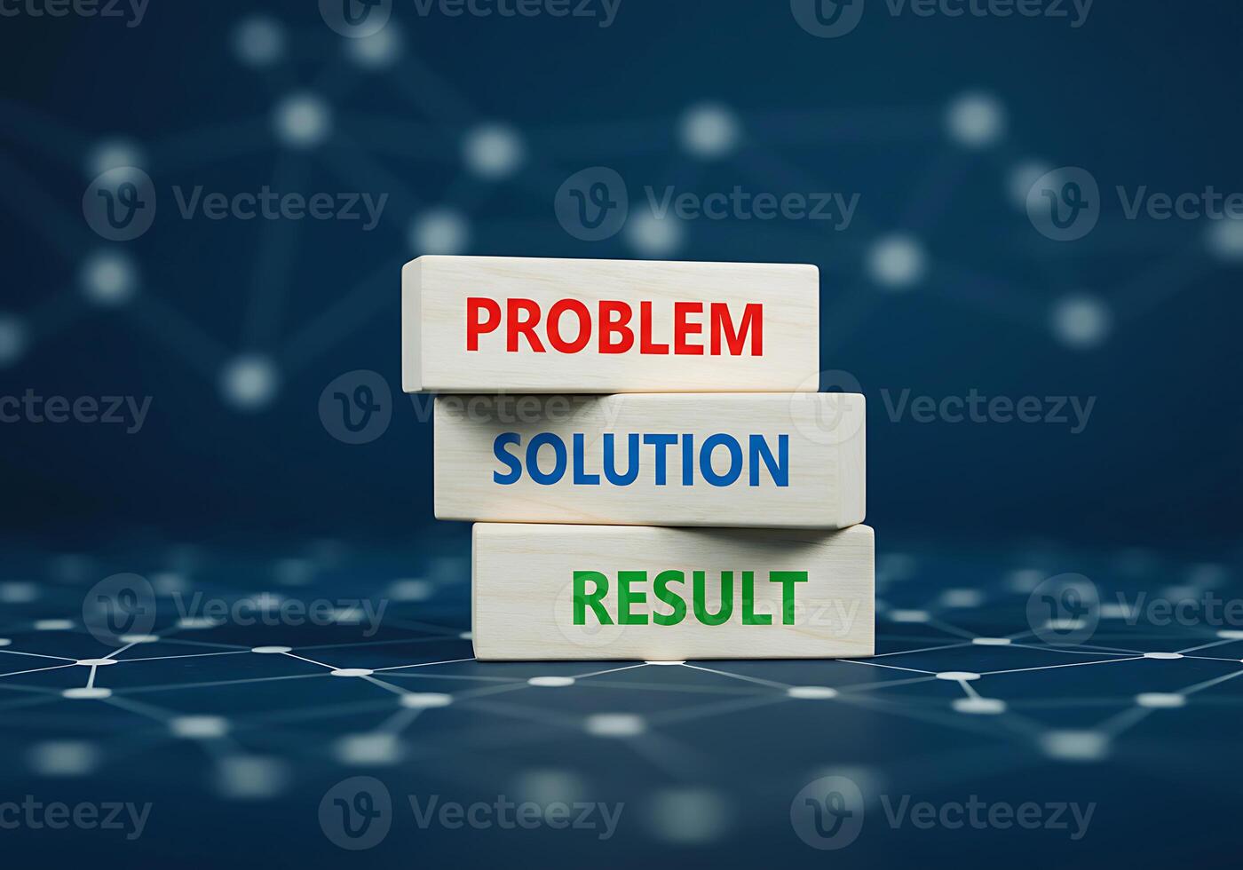 The problem solution result concept photo