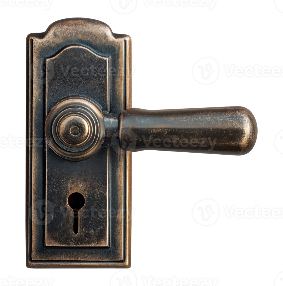 Vintage door handle isolated on transparent background png
