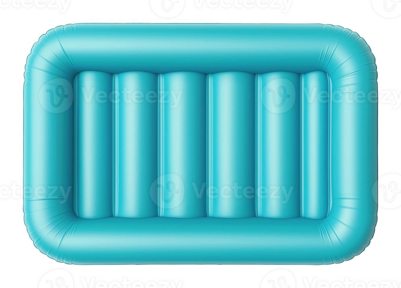 Small inflatable beach mattress, isolated on a transparent background png