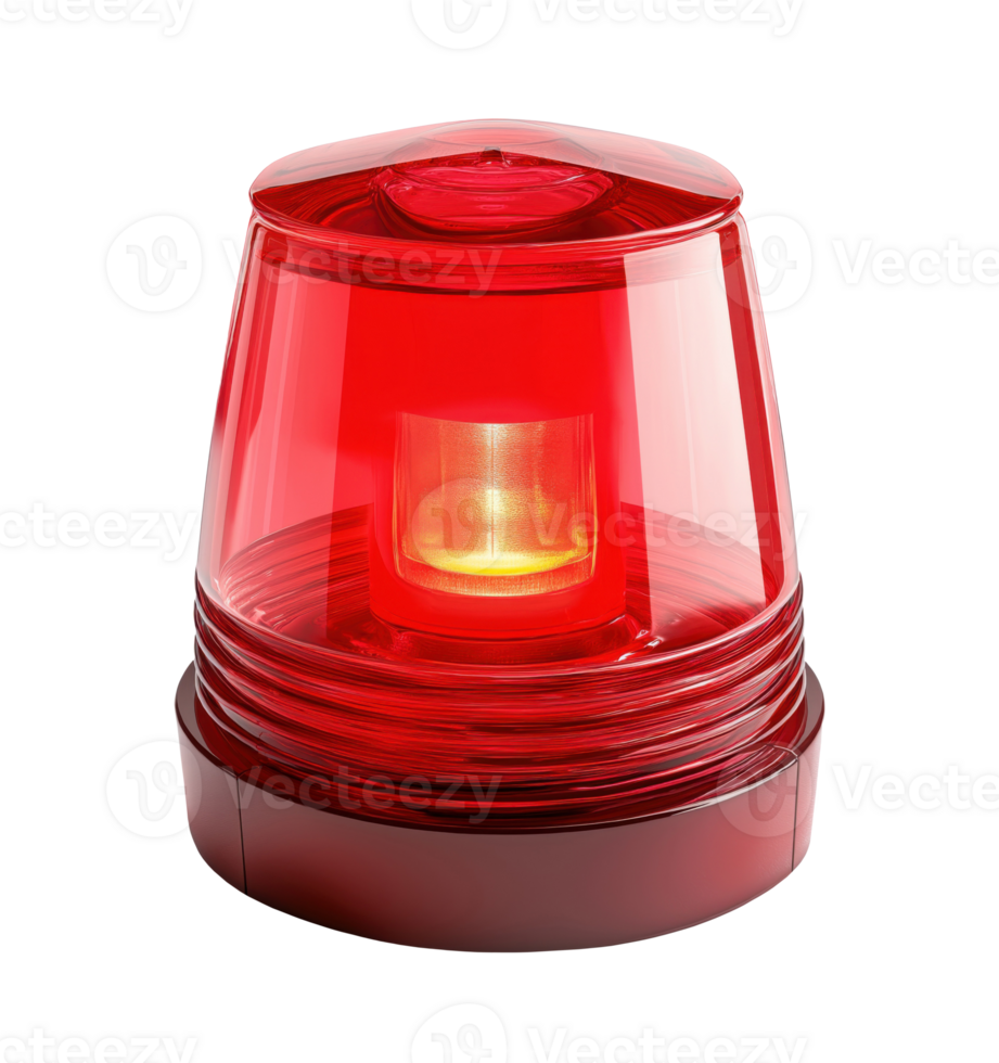 Red emergency light isolated on transparent background png