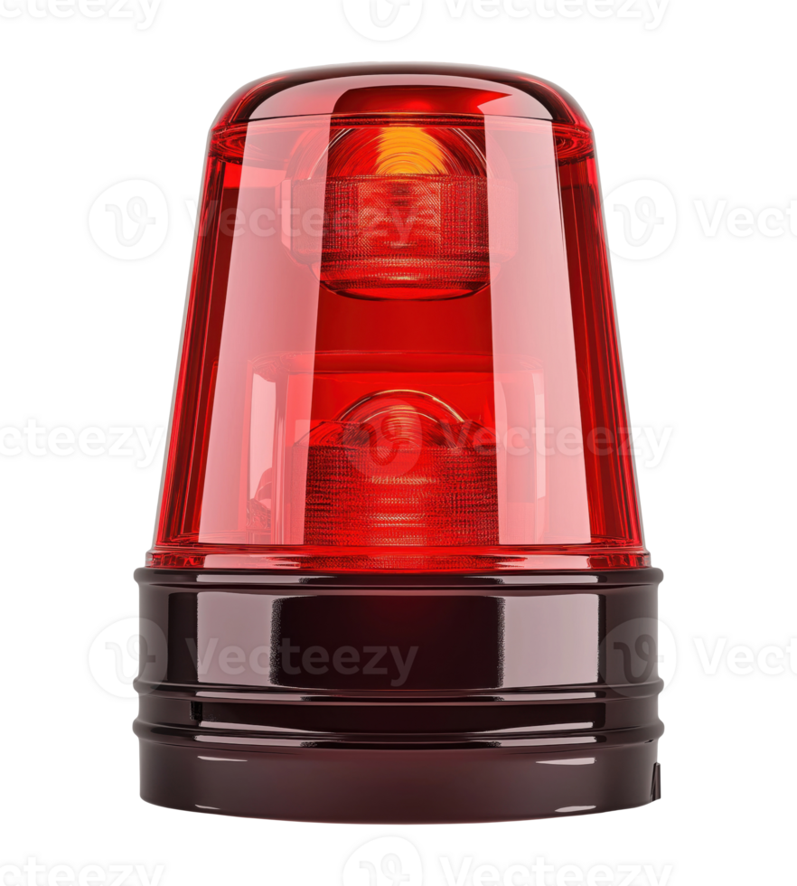 Red emergency light isolated on a transparent background png