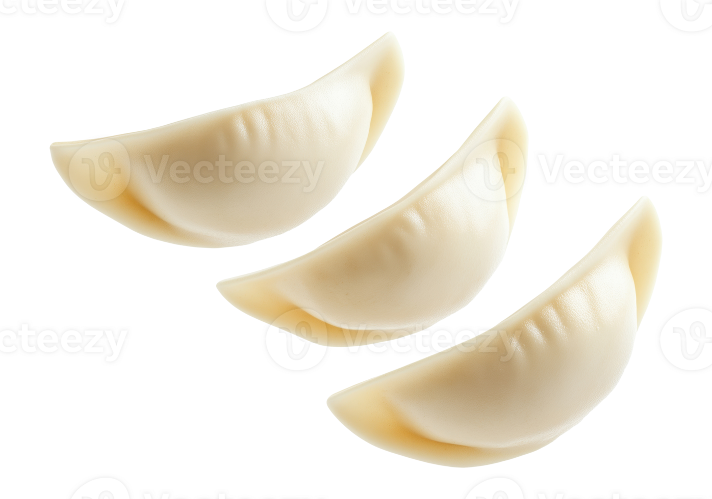 Three boiled dumplings, isolated on a transparent background png