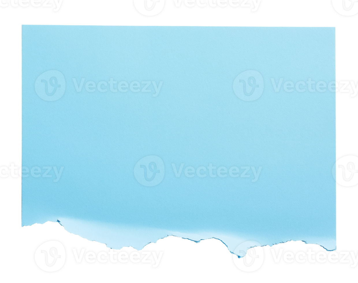 Piece of blue paper with torn edge isolated on transparent background png