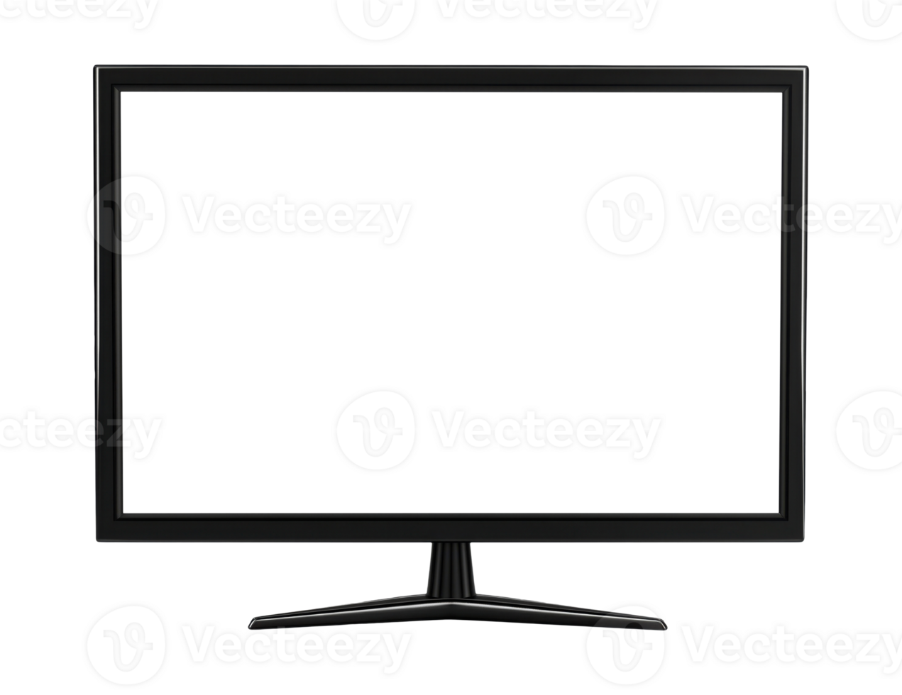 Modern flat screen monitor or television isolated on a transparent background png