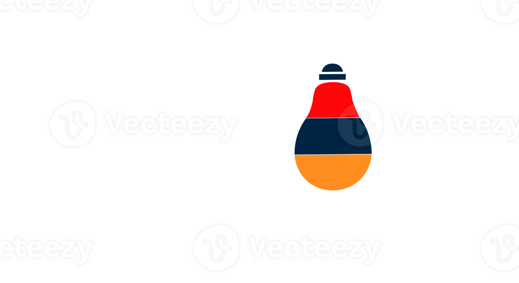 Light bulb consisting of three parts. Business poster. Copy space. png