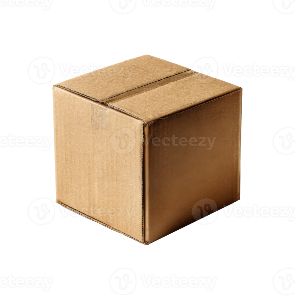 Closed Cardboard Shipping Box Isolated png