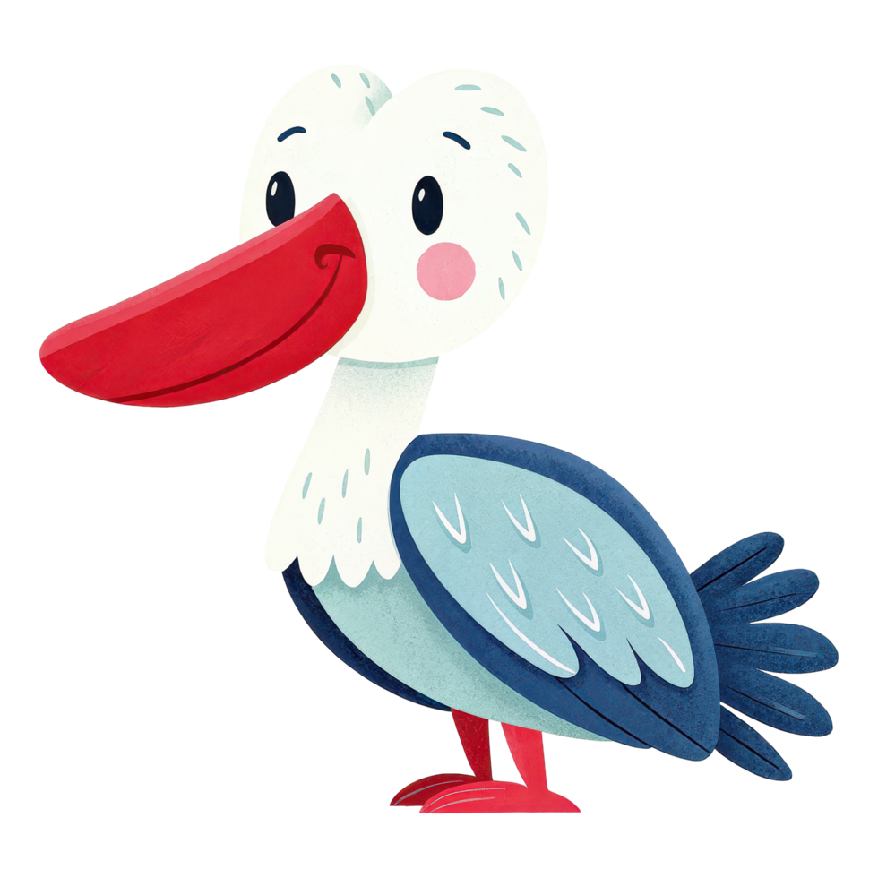 Playful Cartoon Pelican in Vibrant Colors png